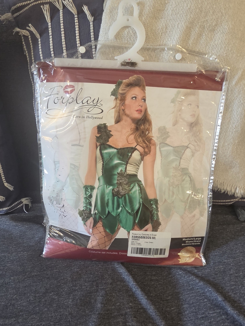 Forplay Green Satin Fairy Halloween Costume with Leaf Accents